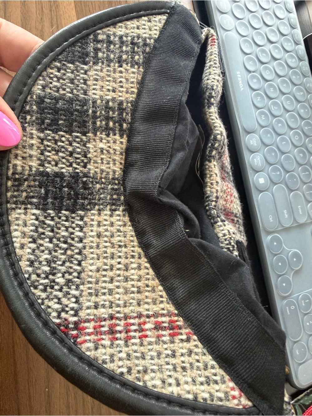 Burberry Tan and Black Plaid Baker Boy Hat - Picture 5 of 5